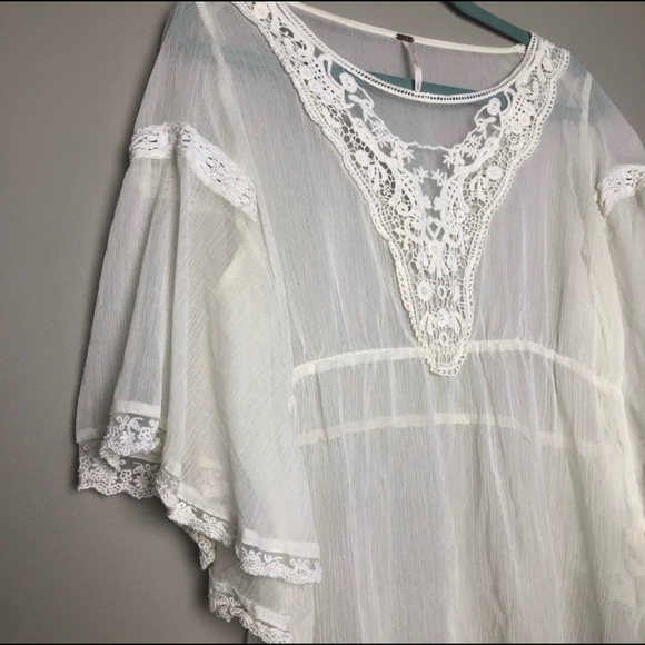 Free People White Lace Kimono Top - Picture 2 of 7